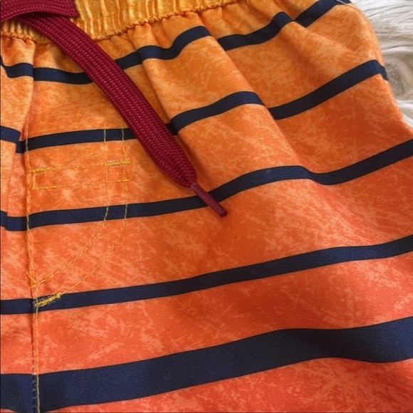 Kidgets orange yellow black striped boys swim trunks swimsuit board shorts SZ 3T - Picture 4 of 17